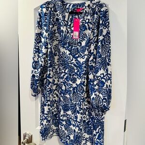 Lilly Pulitzer Blue and White Floral Dress